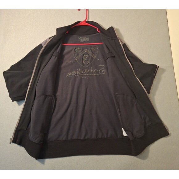 Guess By Marciano Track Jacket Men's L Full Zip Mock Neck Salvation Embroidery - Picture 7 of 11